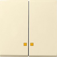 Лицевая панель Gira System55 для 2-кл. выключателя с подсветкой кремовый глянец